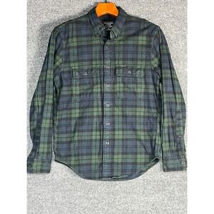 Abercrombie & Fitch Mens Shirt XS Green‎ Blue Plaid Cotton Flannel Button Down